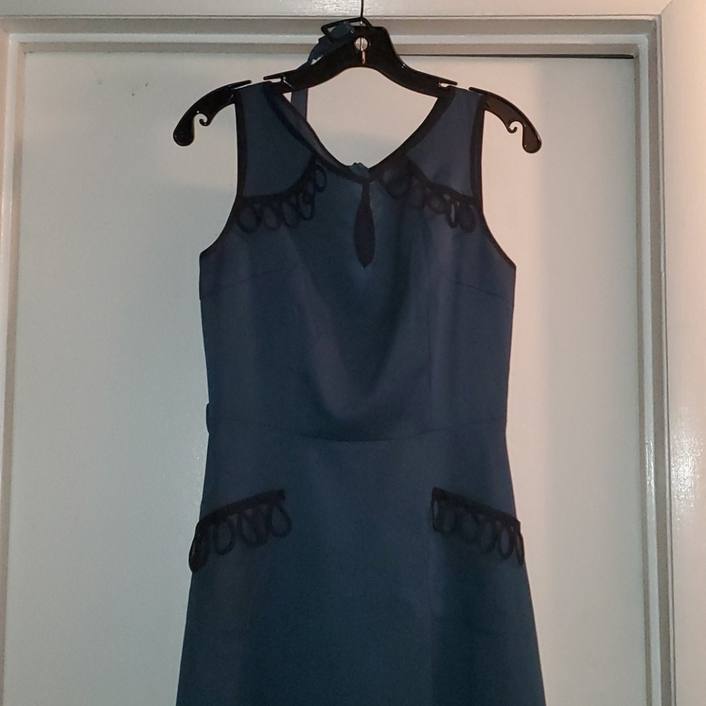 Voodoo vixen deep teal swing dress with belt